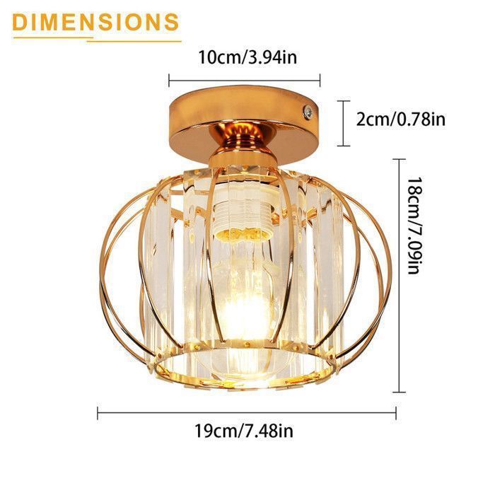 Lámpara de techo moderna de cristal DORLINK – Diseño cuadrado – Casquillo E27 – Potencia máxima: 40 W – Iluminación para dormitorio o pasillo – Bombilla no incluida