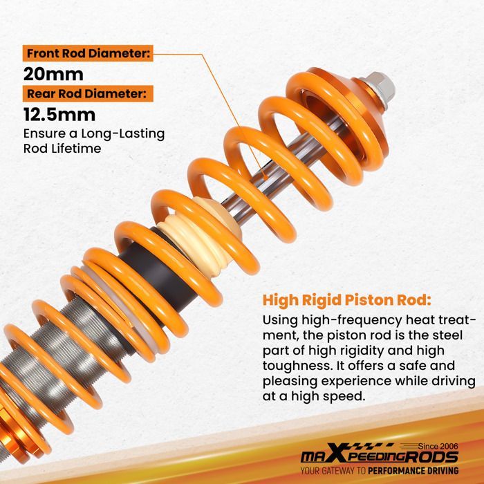 Coilover schokdemperset voor VW Corrado Golf II III Jetta II Vento 19E, 1G1 1.0/1.3/1.4/1.6/1.8
