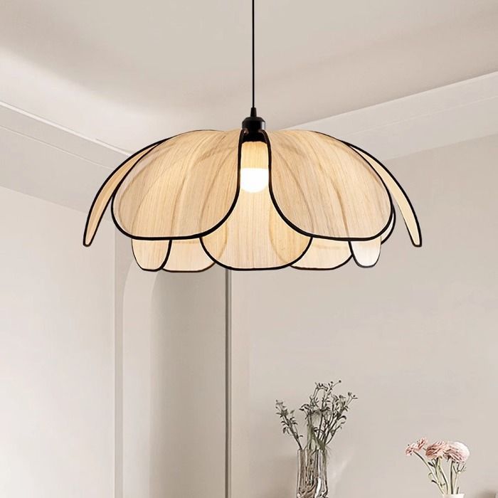 Lampe à pétales simple-lustre-style rétro simple européen-sens artistique haut de gamme-convient aux chambres, salons, etc-50CM