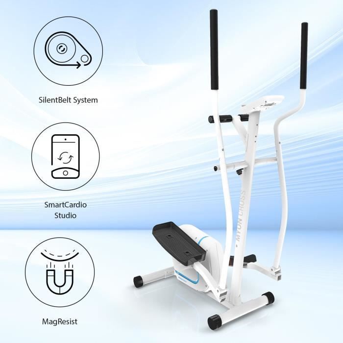 Klarfit Myon Cycle Elliptical Trainer - 12 kg Flywheel - 8 Magnetic Resistance Levels - White