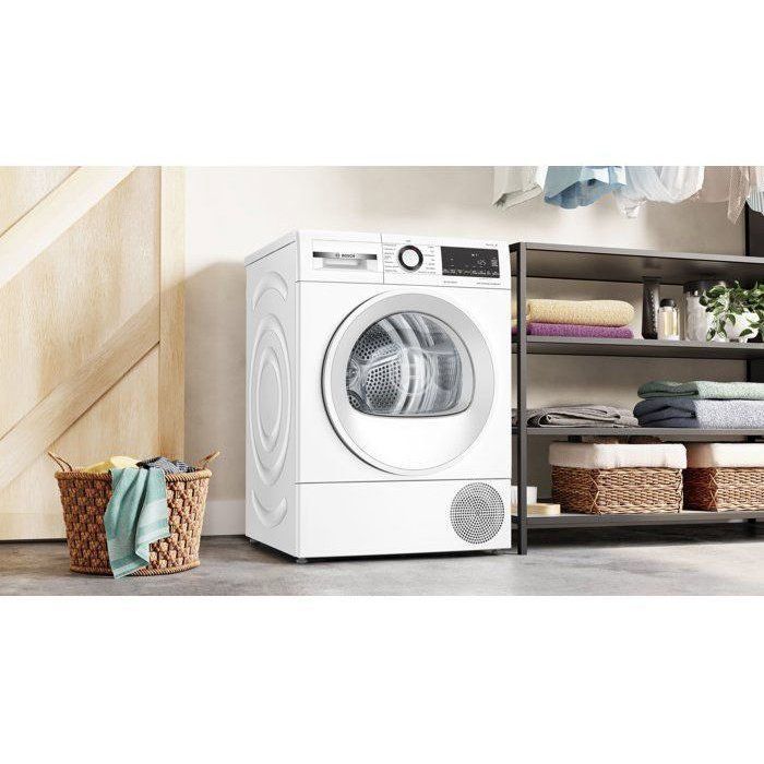 Asciugatrice a pompa di calore BOSCH Serie 6 WQG24502FR - 8 kg - Induzione - L60 cm - Classe energetica C - Bianca