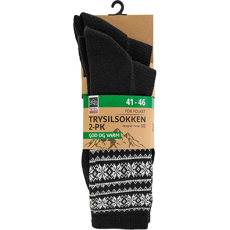 Chaussettes Trysil, lot de 2, pointures 41 à 46. Confortables et chaudes.