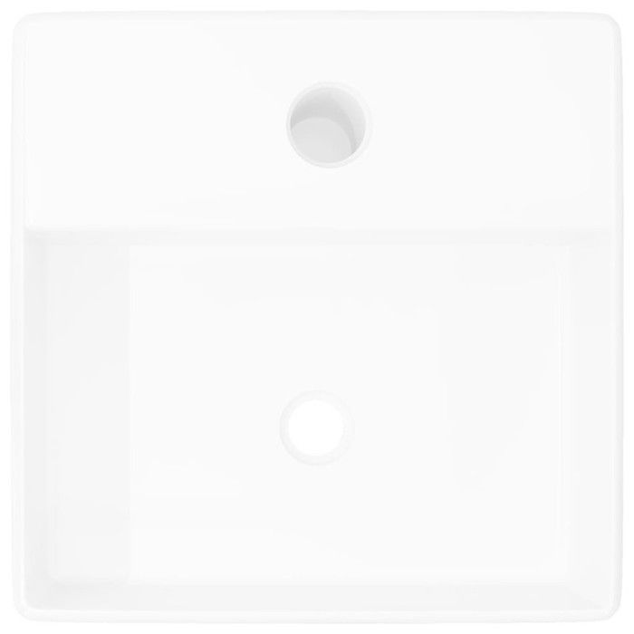 vidaXL Square Washbasin with Tap Hole, White Ceramic Toilet Hand Basin Sink 141940