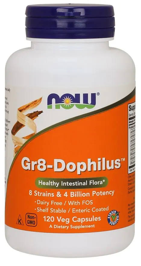 Now Foods GR8-Dophilus, Suplement diety zawierający żywe kultury bakterii, Kapsułki