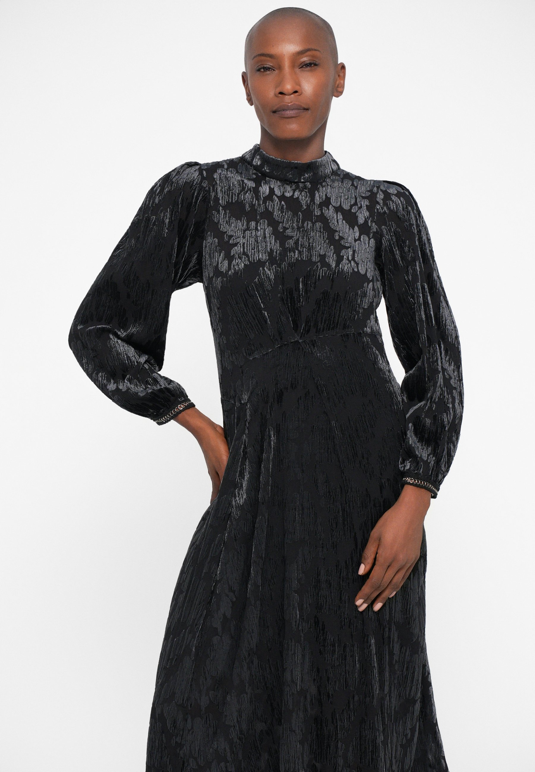 Sea REGINE BURNOUT MIDI JURK - Dagjurk - zwart