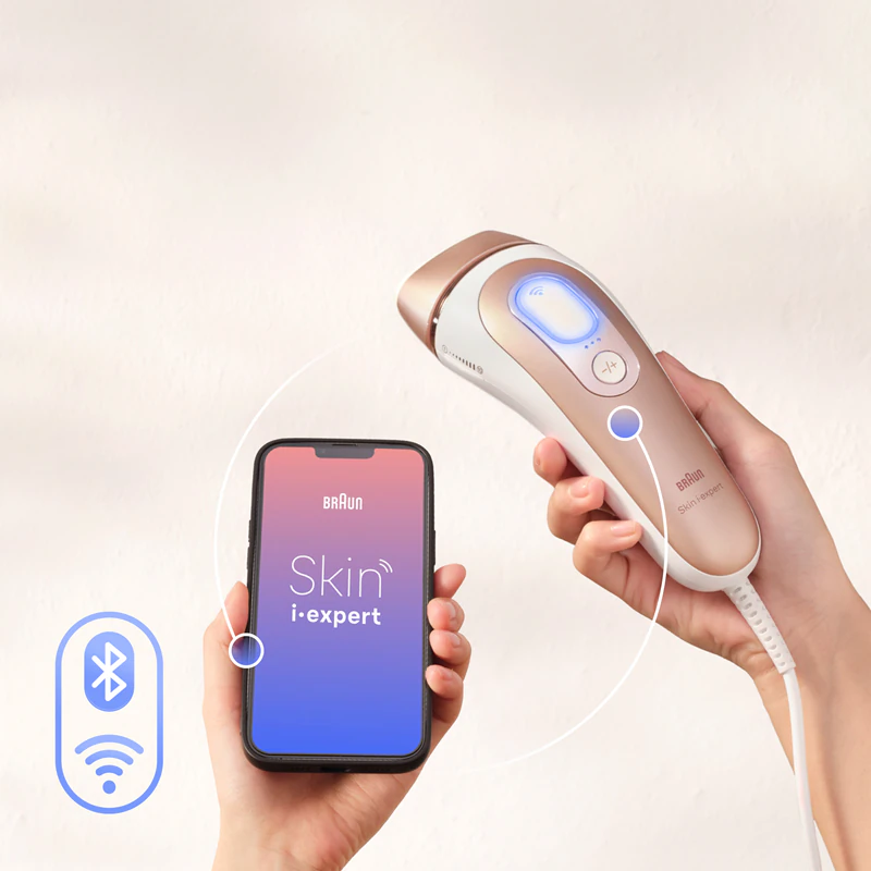 Braun Smart Skin Expert IPL7147: dispositivo IPL inteligente para remoção de pelos no corpo, rosto, virilha e axilas.