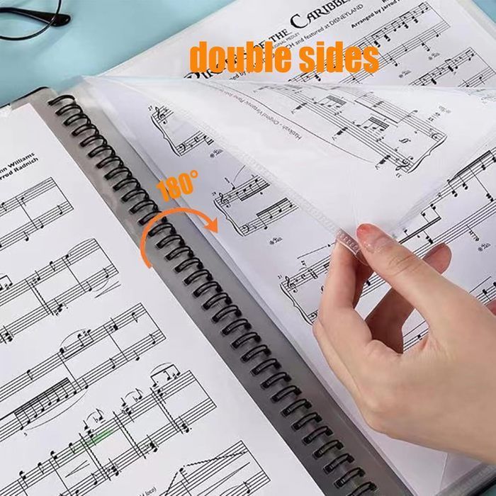 A4 Music Sheet Binder - 60 Spiral-Bound Pages, Purple - Allows Direct Annotation
