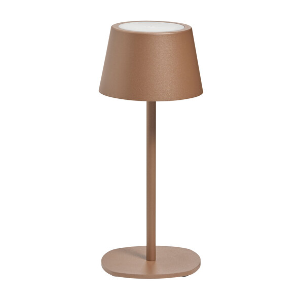 3-in-1 LED rechargeable table lamp, brown metallic