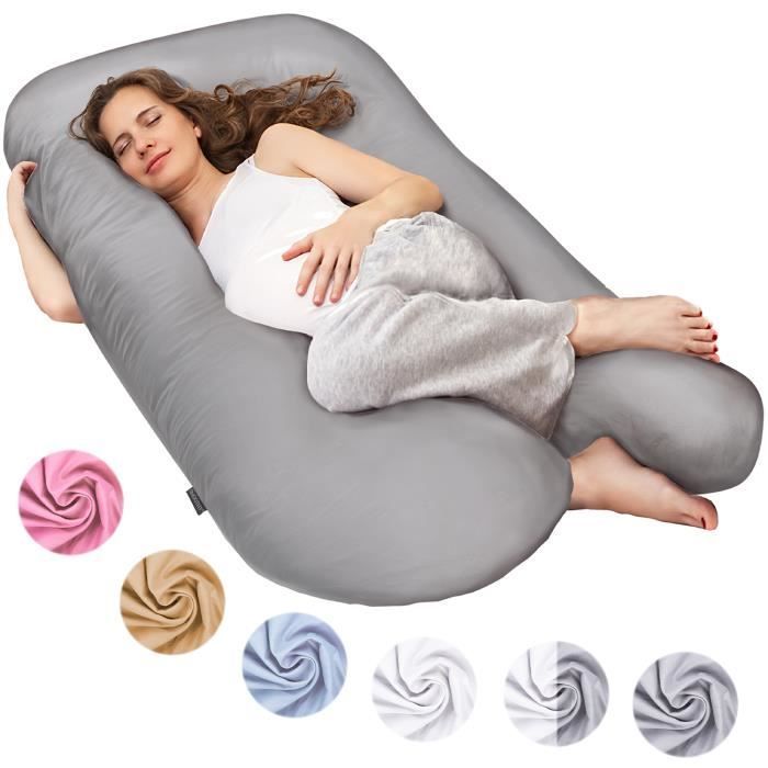 U-shaped side sleeping pillow/nursing pillow: Grey 150x80 cm