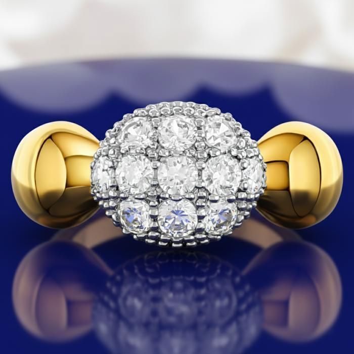 Bague Femme en Plaqué Or 18K – Anneau Élégant Serti d'Oxydes de Zirconium Étincelants –Idée Cadeau Romantique, Anniversaire, Noël