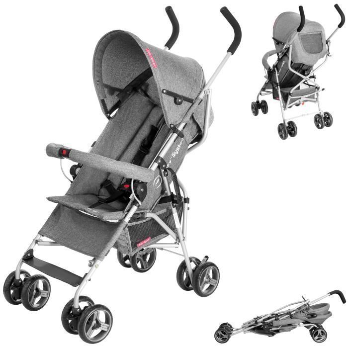 Poussette Enfant- Poussette canne Pliable-  jusqu'à 14 kg, dossier réglable, double, roues pivotantes- avec pare-soleil