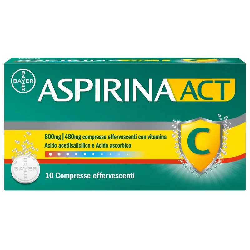 ASPIRINE Aspirine Act C Fièvre et symptômes grippaux 10 comprimés effervescents avec vitamine C