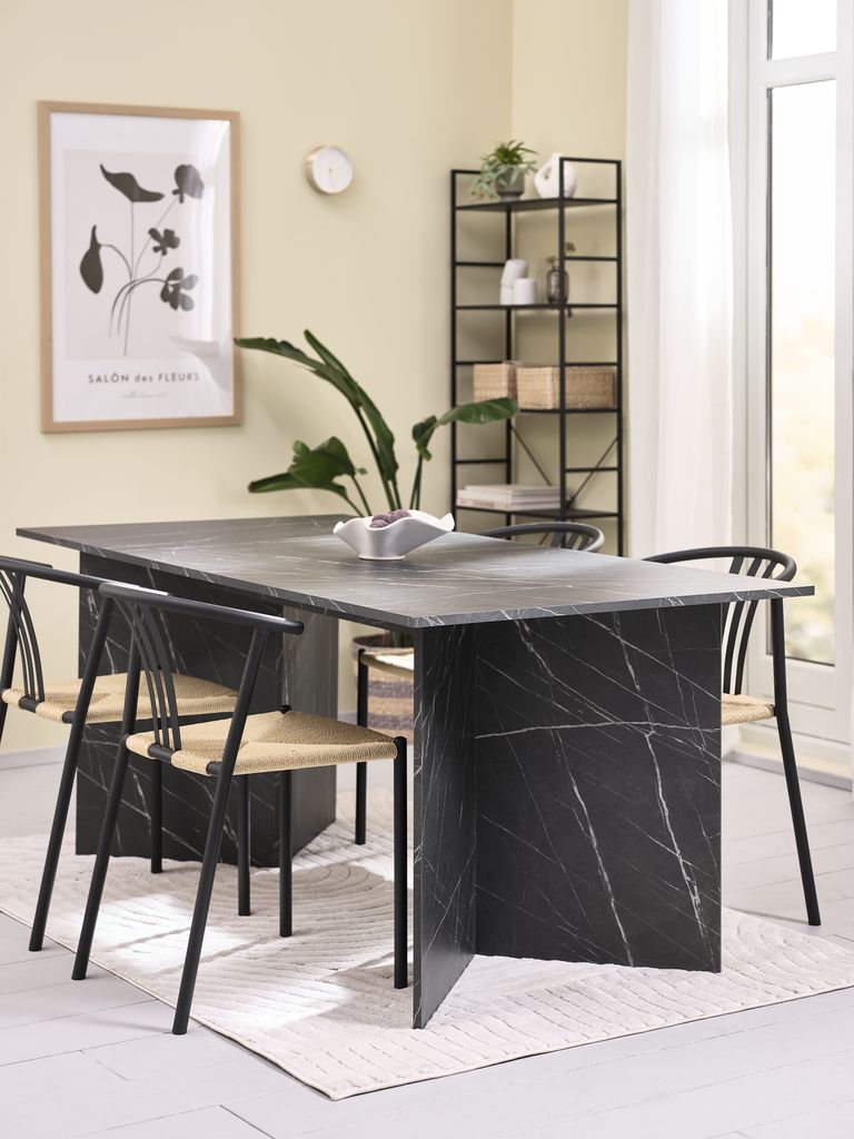 KRONDAL JYDERUP KRONDAL L180 stol imitacija mramora 4 Stolica JYDERUP crna/prirodna