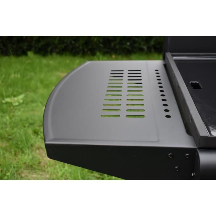Barbacoa de gas + plancha - GRILL GARDEN - Negra - 3 quemadores - Con funda protectora - Encendido piezoeléctrico