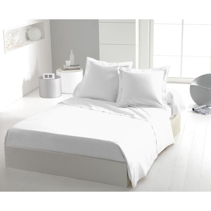 Sábana plana - HOME LINGE PASSION - microfibra de 82 g - 240 x 300 cm - Blanca