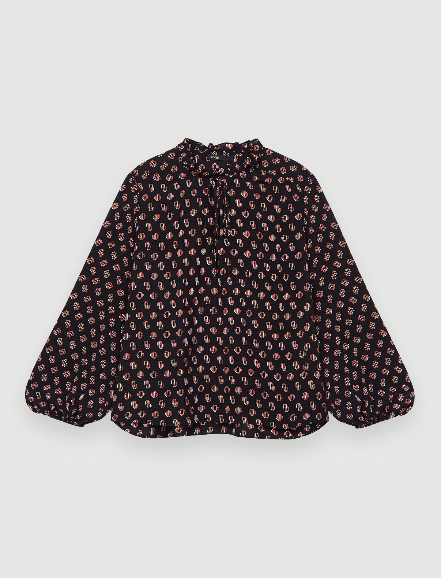 Bluză de muselină imprimată-Monogramme M Noir petit