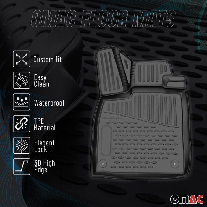 Alfombrillas para Peugeot 3008 2010-2016, 4 piezas, TPE negro.