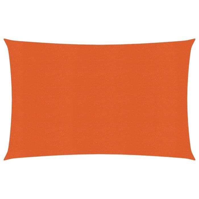 VIDAXL Rectangular Shade Sail - Orange - 2.5x4 m - 160 g/m² - HDPE