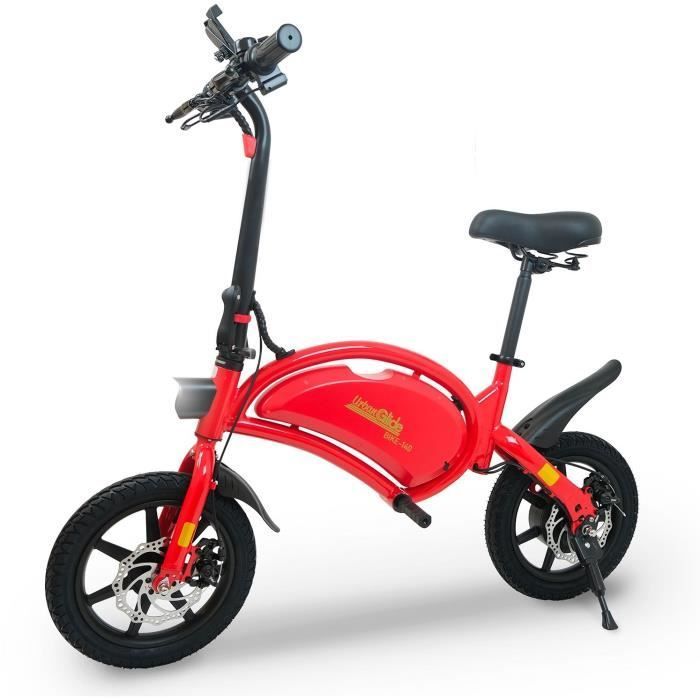 Bicicletta elettrica senza pedali - URBANGLIDE - BIKE 140 ROSSA - 36V - 350W - pneumatici da 14