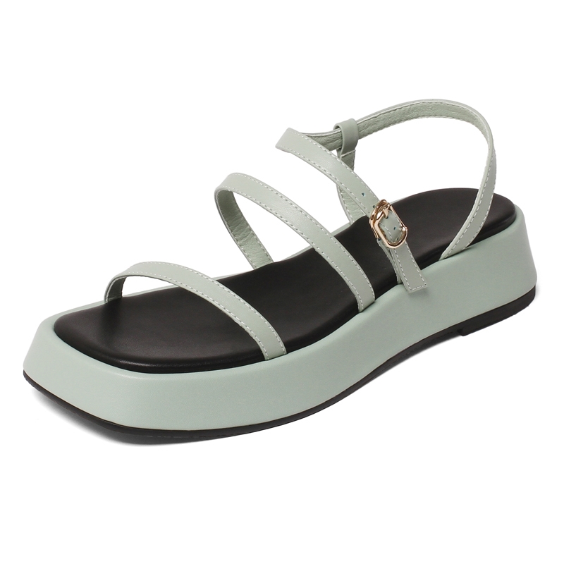 Comfortable Genuine Leather Flat Platform Gladiator Sandals Women Summer Casual Shoes Sandales Femmes Sandalias Mujer