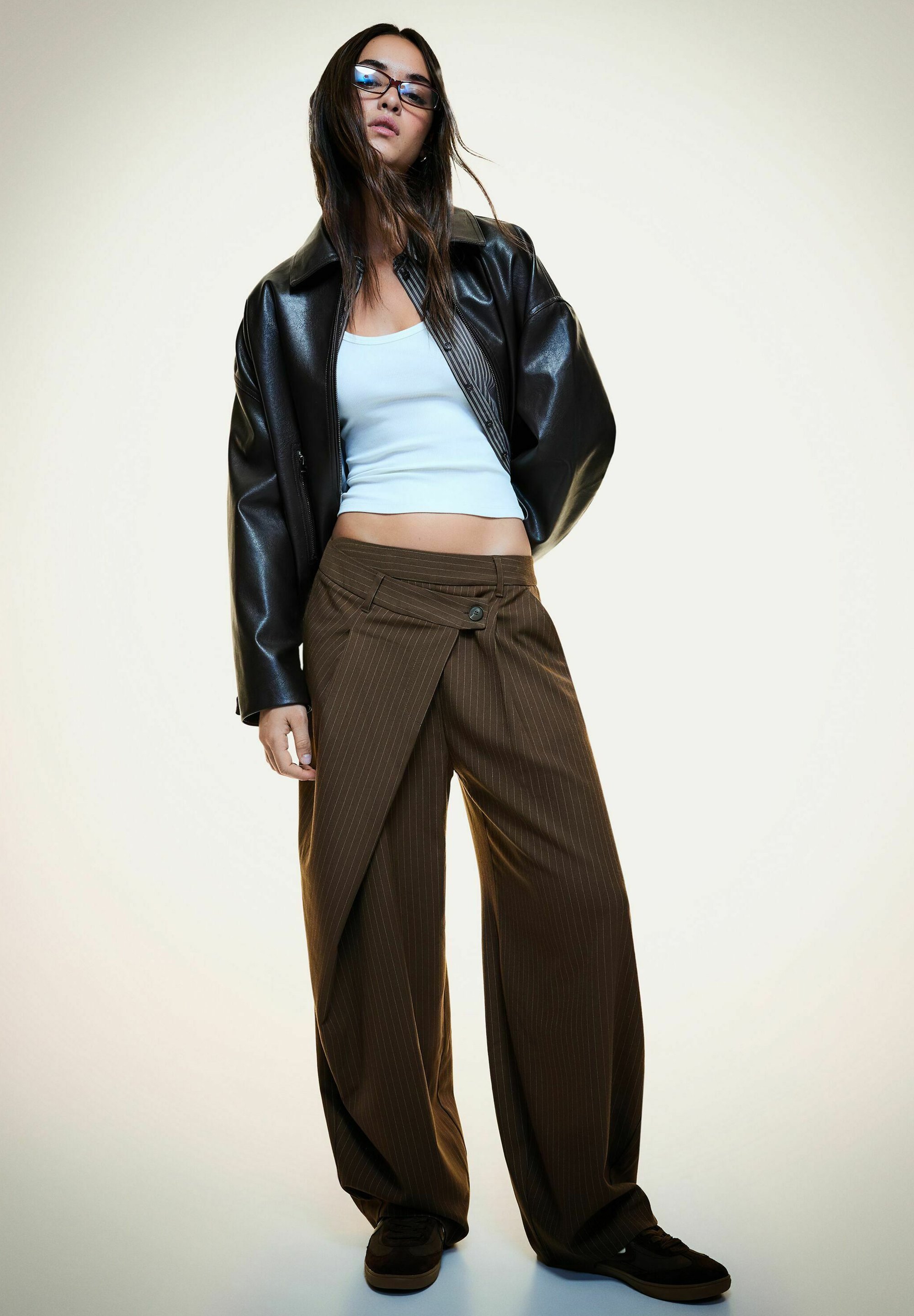 Bershka TAILORED - Broek - donkerbruin