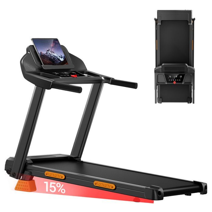 Esteira dobrável ROBORE SF20 para uso doméstico - Inclinação de 15% - Velocidade de 12 km/h - Carga máxima de 136 kg - Superfície de corrida de 97 x 40 cm