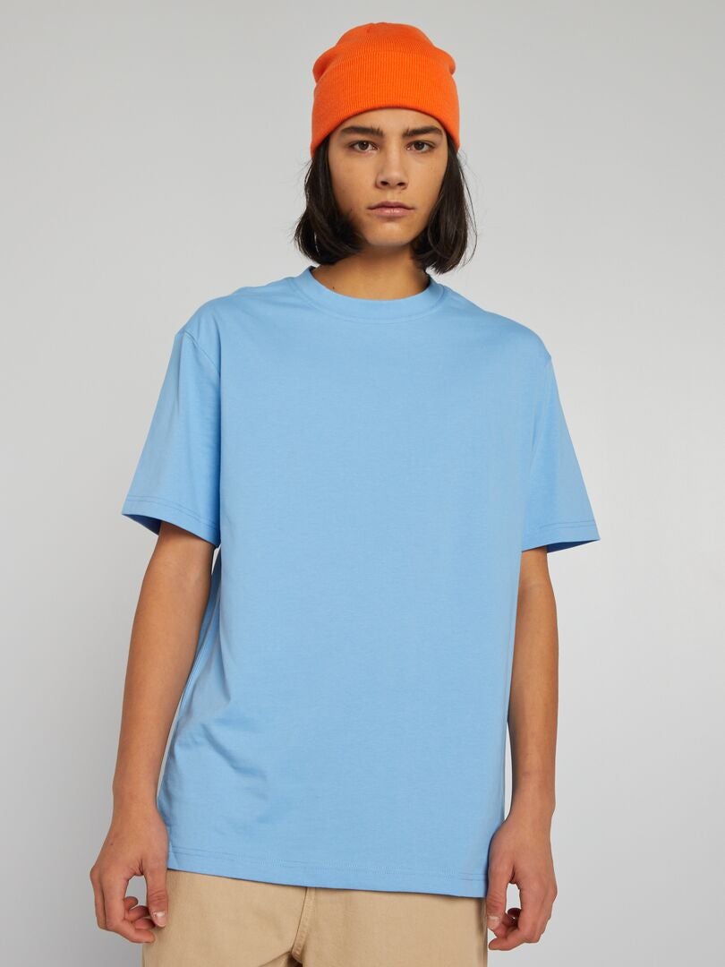 Jersey gebreid T-shirt - BLAUW