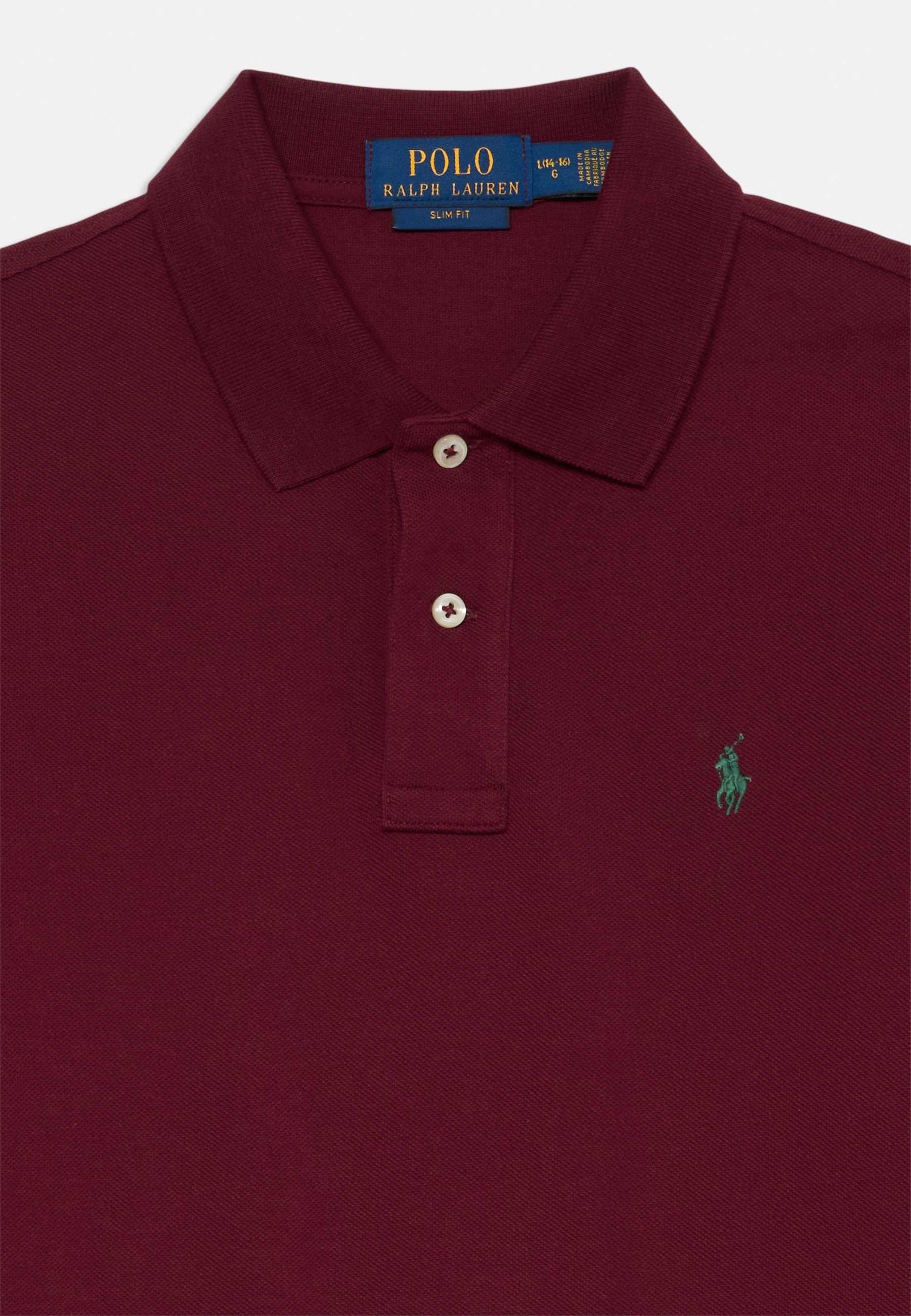 Polo Ralph Lauren Slim Fit katoenen mesh polo - Poloshirt - klassiek wijnrood