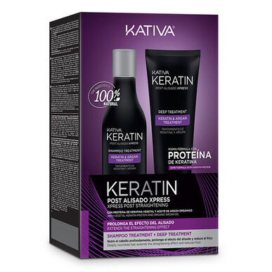 Kativa Keratin Post-Straightening Xpress Kit, Suoristuksen jälkeisen hoidon jatkopakkaus, 1 kpl, 1 kpl