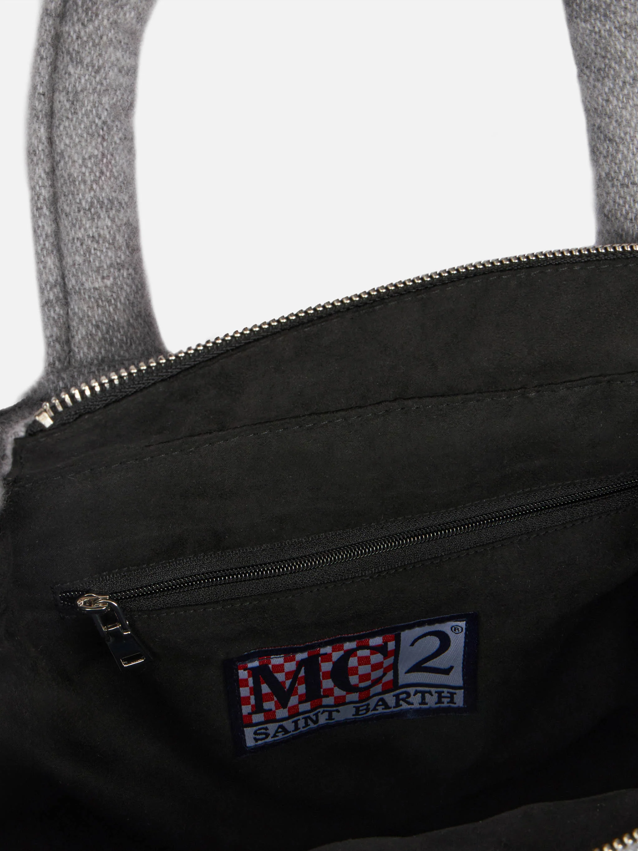 Clarine tas van zachte wol met maxi jacquard logo