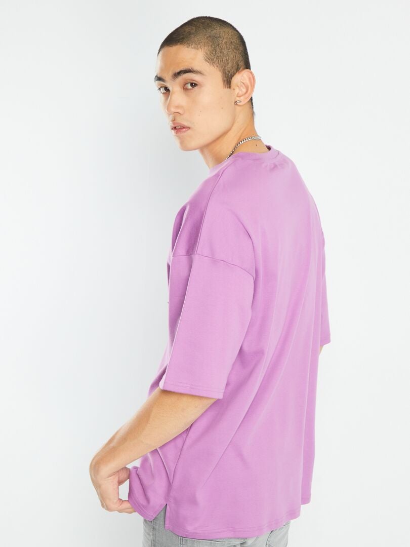 T-shirt met borstzak - ROZE