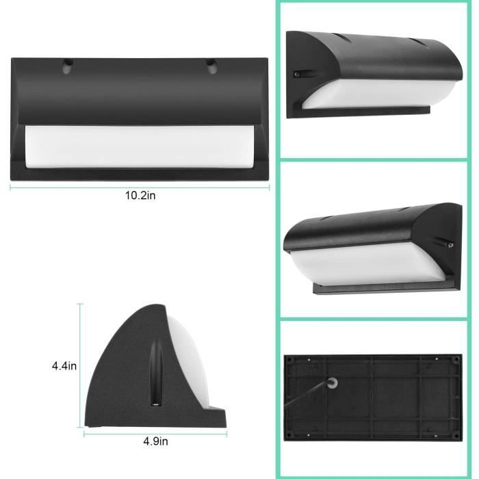 Applique da esterno moderna, LED da 18W, impermeabile IP65, in alluminio, colore antracite, luce decorativa per cortile e giardino.