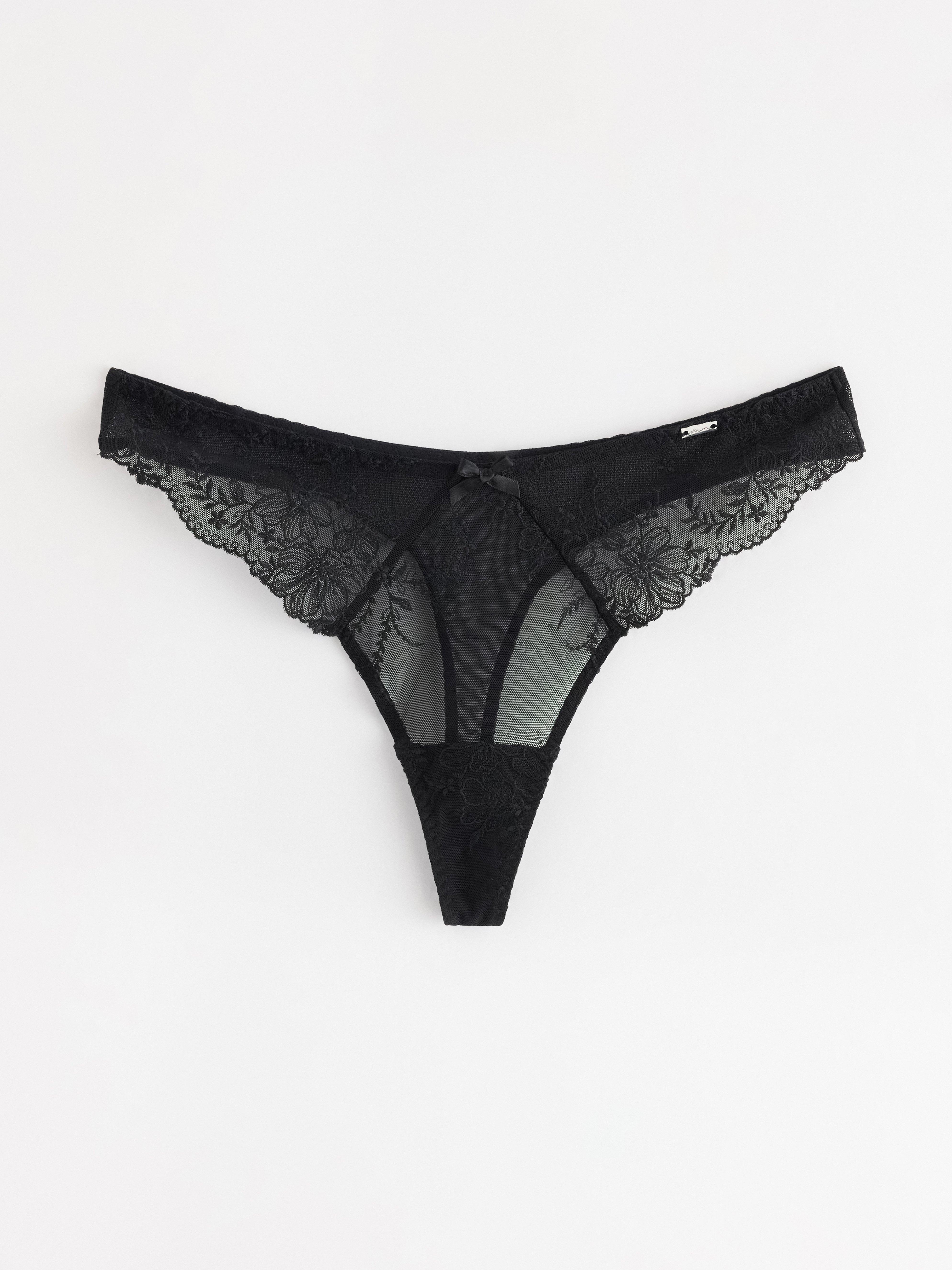 ella m - lav midje thong svart