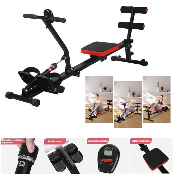Máquina de remo indoor - MASTER - 12 niveles de resistencia - Entrenamiento físico y de fuerza, entrenamiento cardiovascular