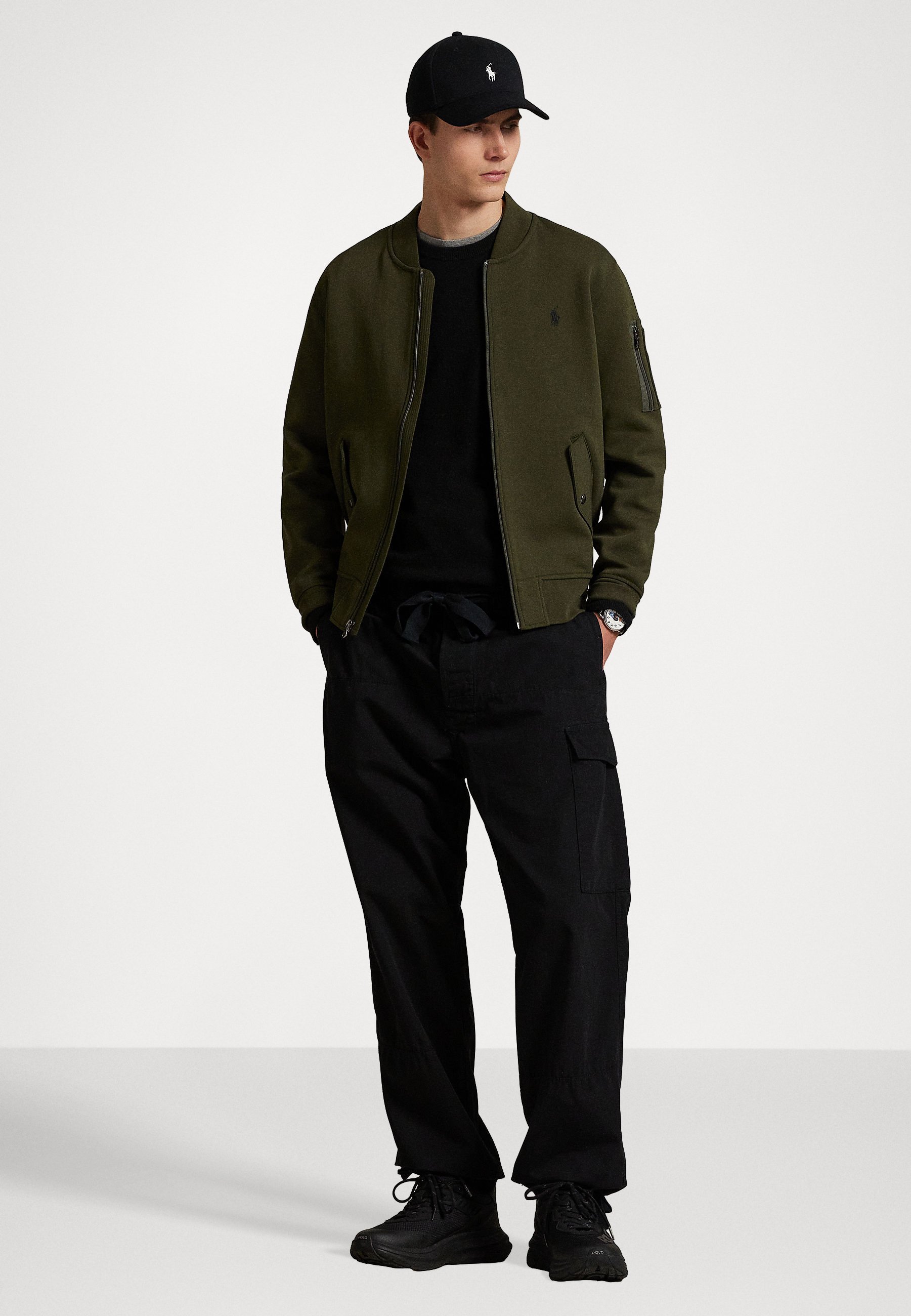 Veste bomber Polo Ralph Lauren à double maille - Sweat-shirt zippé - Vert olive