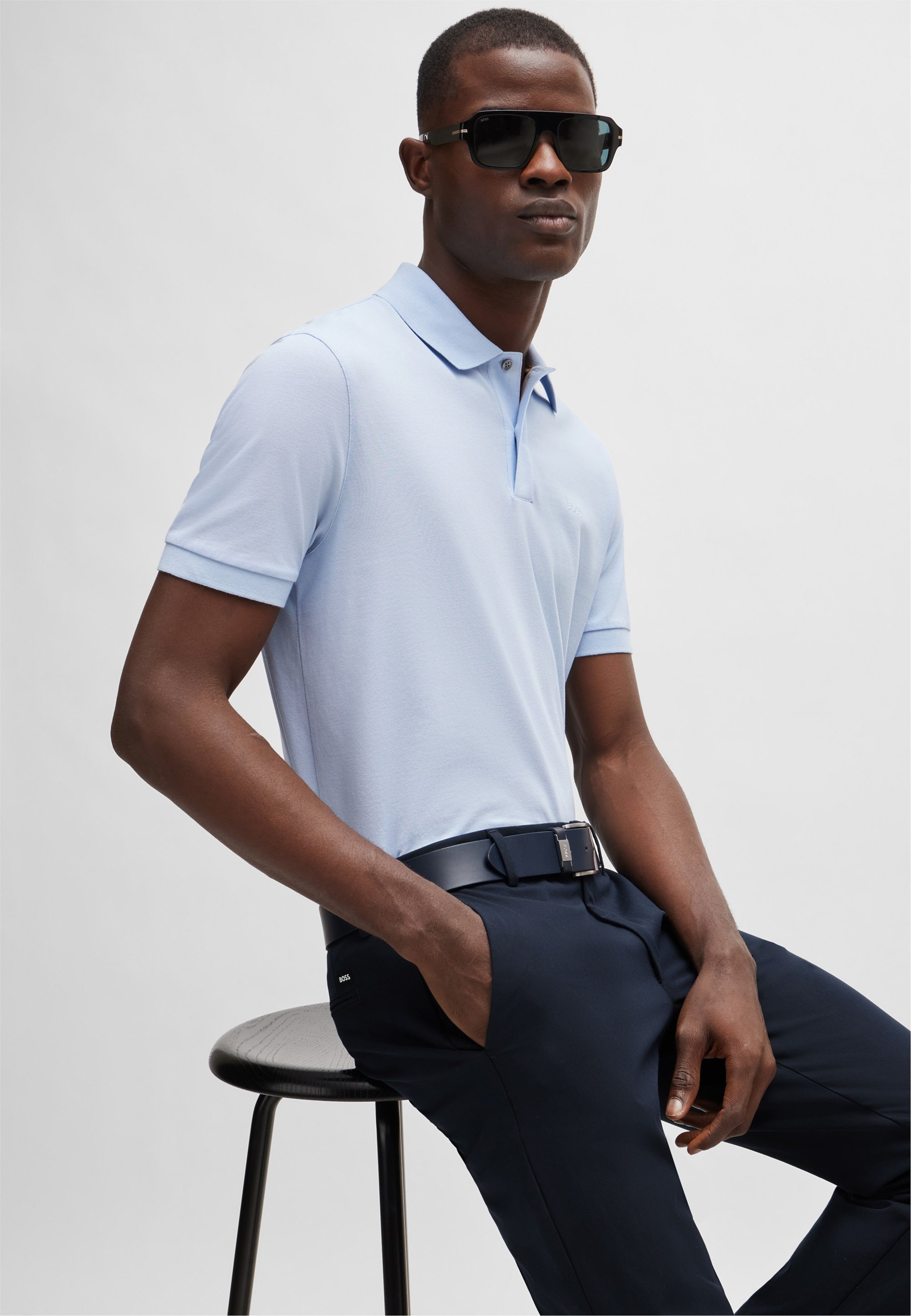 BOSS KAITO - Kelnės - tamsiai mėlynos, keturių spalvų