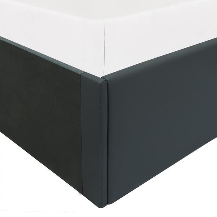 ECLIPSE Lit coffre adulte 140 x 190 cm - Simili Noir