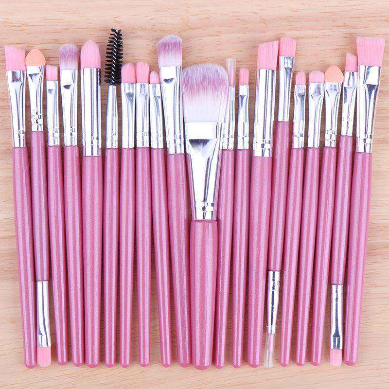 Ensemble de 5 pinceaux de maquillage (20 pièces) pour poudre, fard à paupières, fond de teint, blush et estompage.
