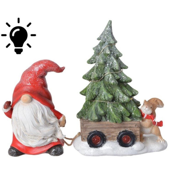 Figurka skrzat z choinką LED 21 cm
