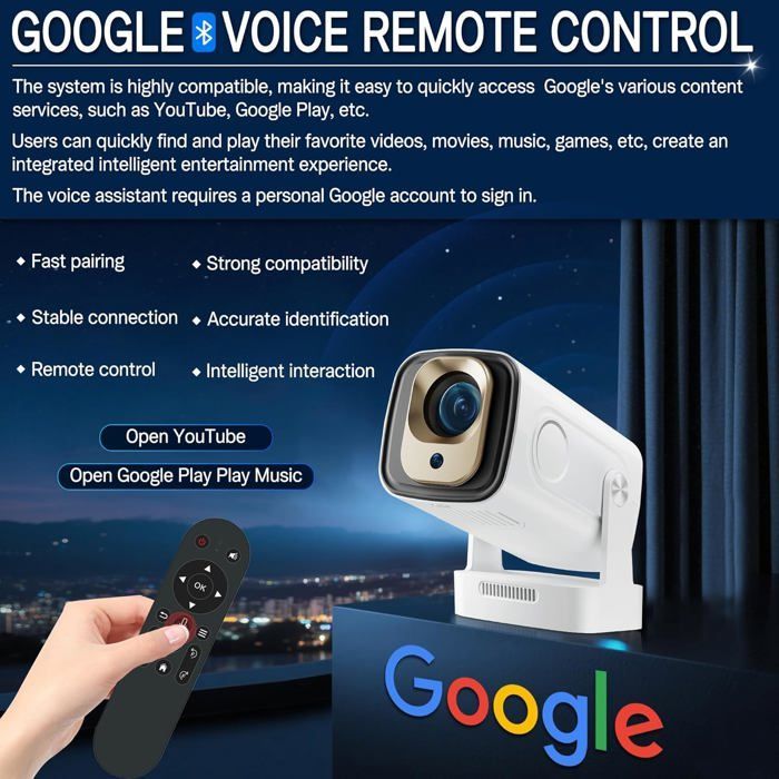 Mini Projecteur 4K Videoprojecteur Portable Projecteur Video Wifi 6 Android 11,1080P Full Hd Supporté Pour Téléphone/Pc/Lap/[XV21]