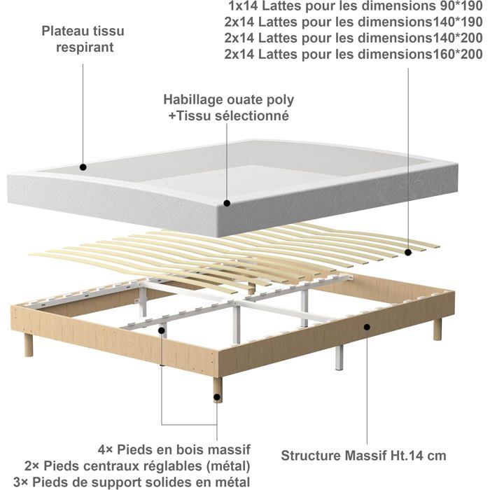 Conjunto de colchón y base de cama de 160x200, altura 32 cm, espuma viscoelástica, colchón 160x200x32 - base de cama 160x200