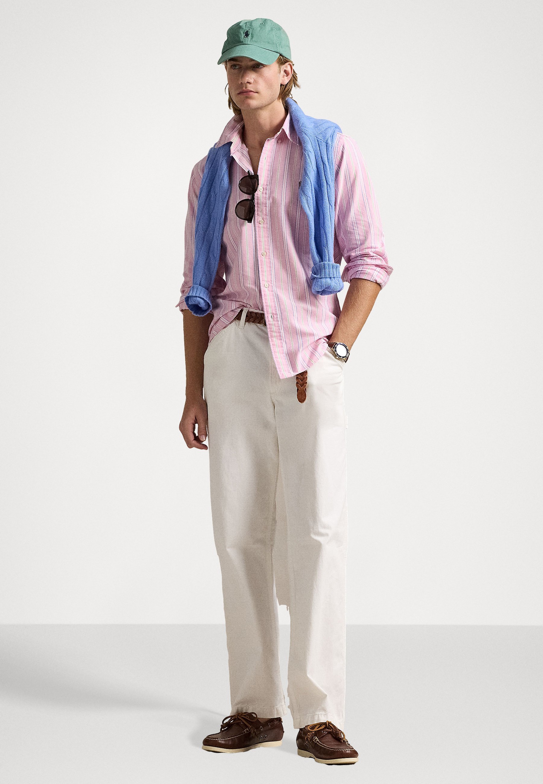 Polo Ralph Lauren CUSTOM FIT GESTREEPT OXFORD SHIRT - Shirt - roze/wit multi