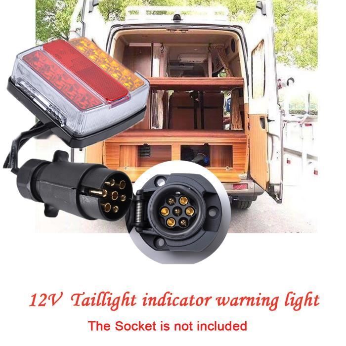 Kit di luci per rimorchio impermeabile da 12 V con 26 LED, luci di segnalazione posteriori/per rimorchio e spina a 7 pin da 12 V