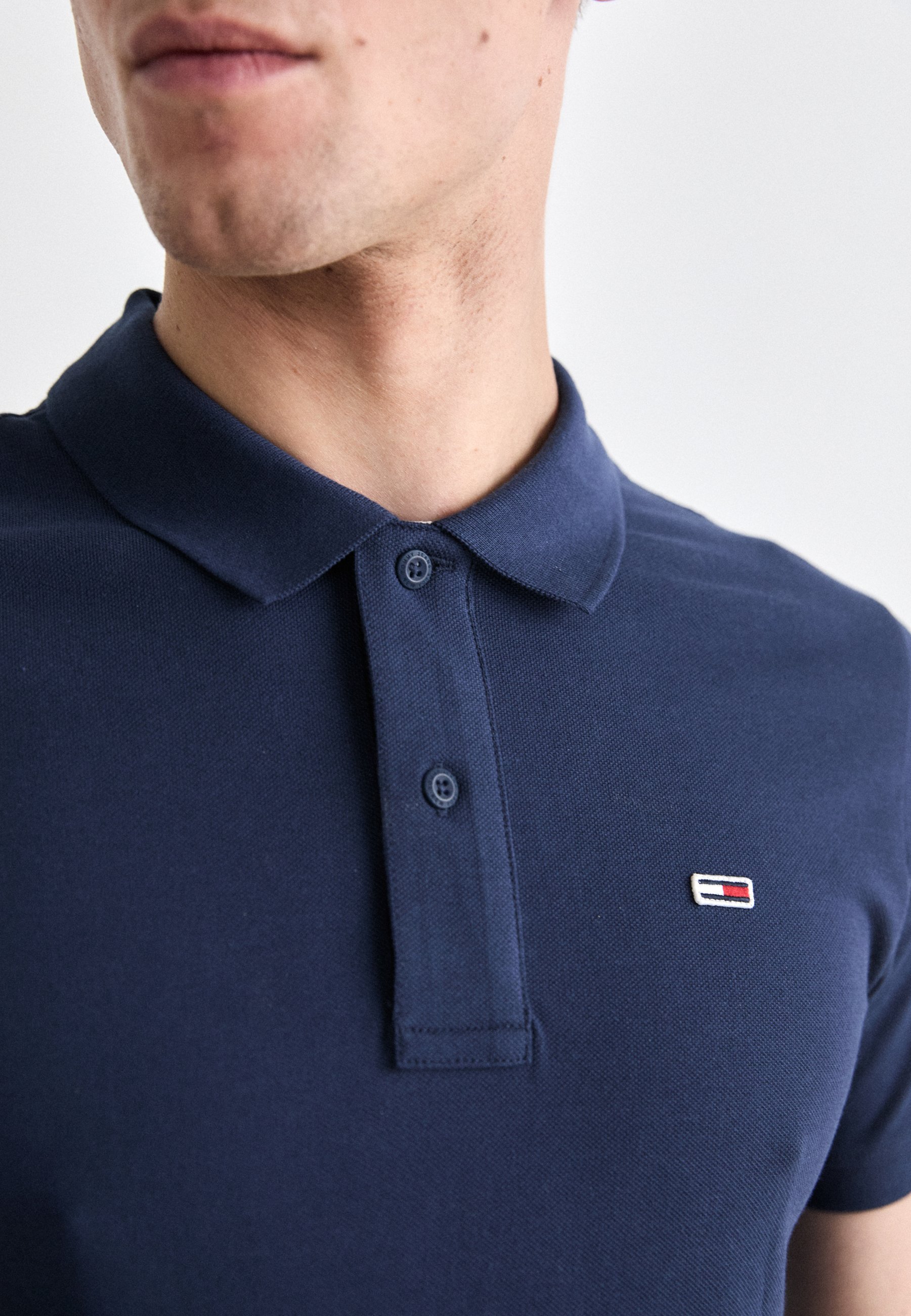 Tommy Jeans ORIGINAL FINE SLIM FIT - Polo - nero iris