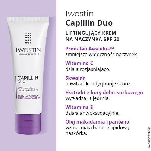 Iwostin Capillin Duo Ujędrniający krem na naczynka SPF 20