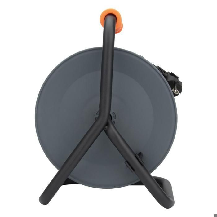 Carrete de cable de 4 tomas H05VV-F 3G1mm² 25m + disyuntor - Negro - Zenitech