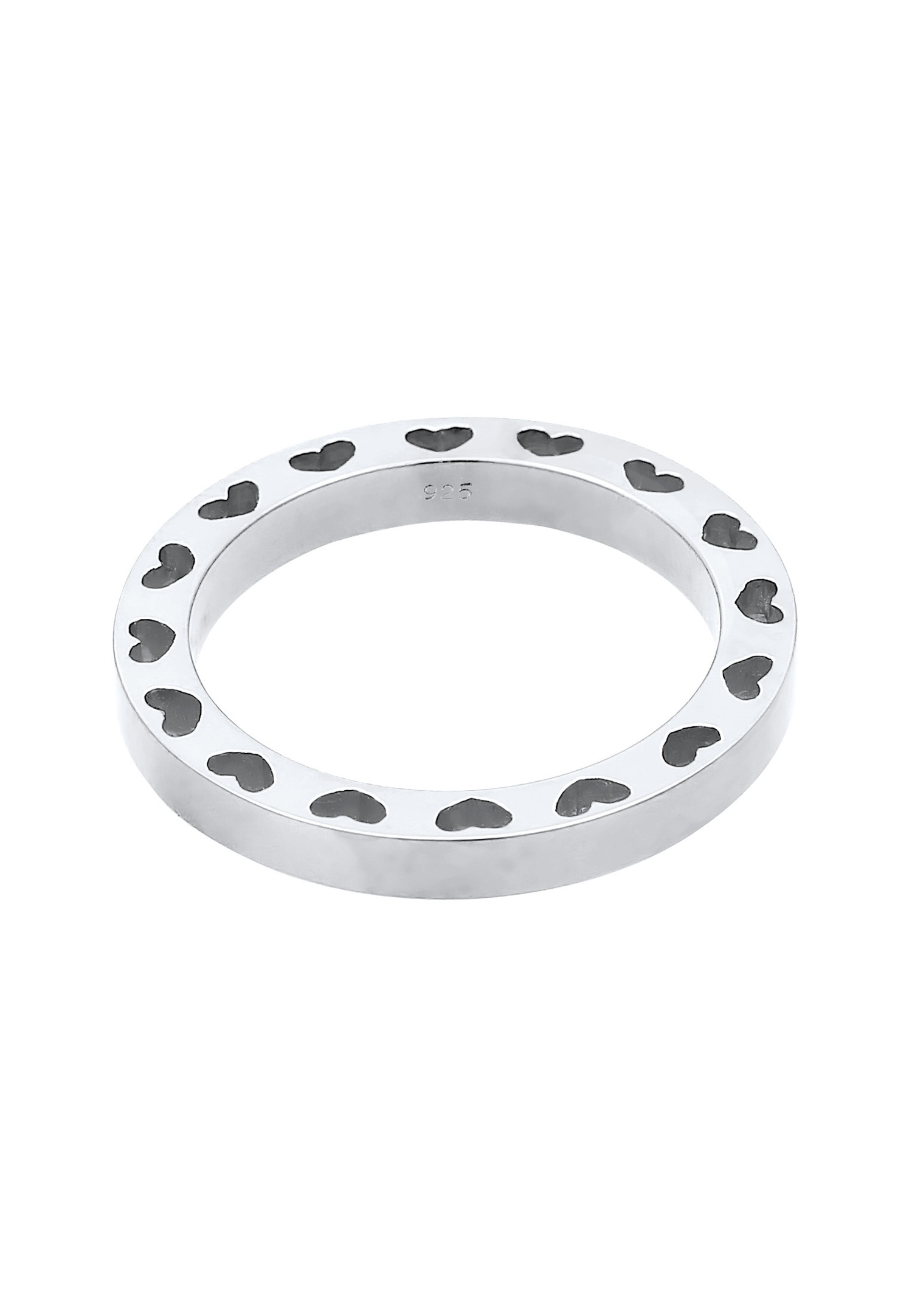 Elli Coeur Cut-Out Élégant Bague Femme - Argent (925/1000)