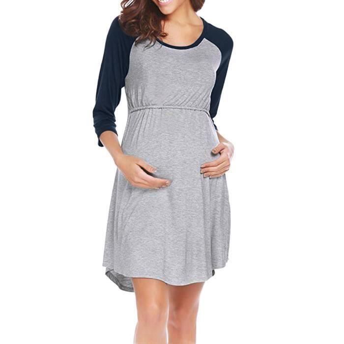 Robe d'allaitement - Funmoon - XYY80726513NY - Chemise de nuit - Pyjama - Couleur Jaune