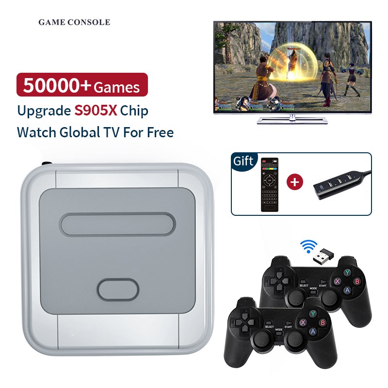Super Console X Pro Mini TV Video Game Consoles WIFI HD Output For PSP N64 DC PS1 Games For Xbox Gamepad Built in 50000+Games