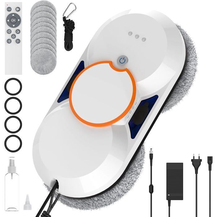 Robot limpiacristales de 65 dB – Doble pulverización, 3800 Pa, 3 programas automáticos, sistema anticaídas, batería de 500 mAh